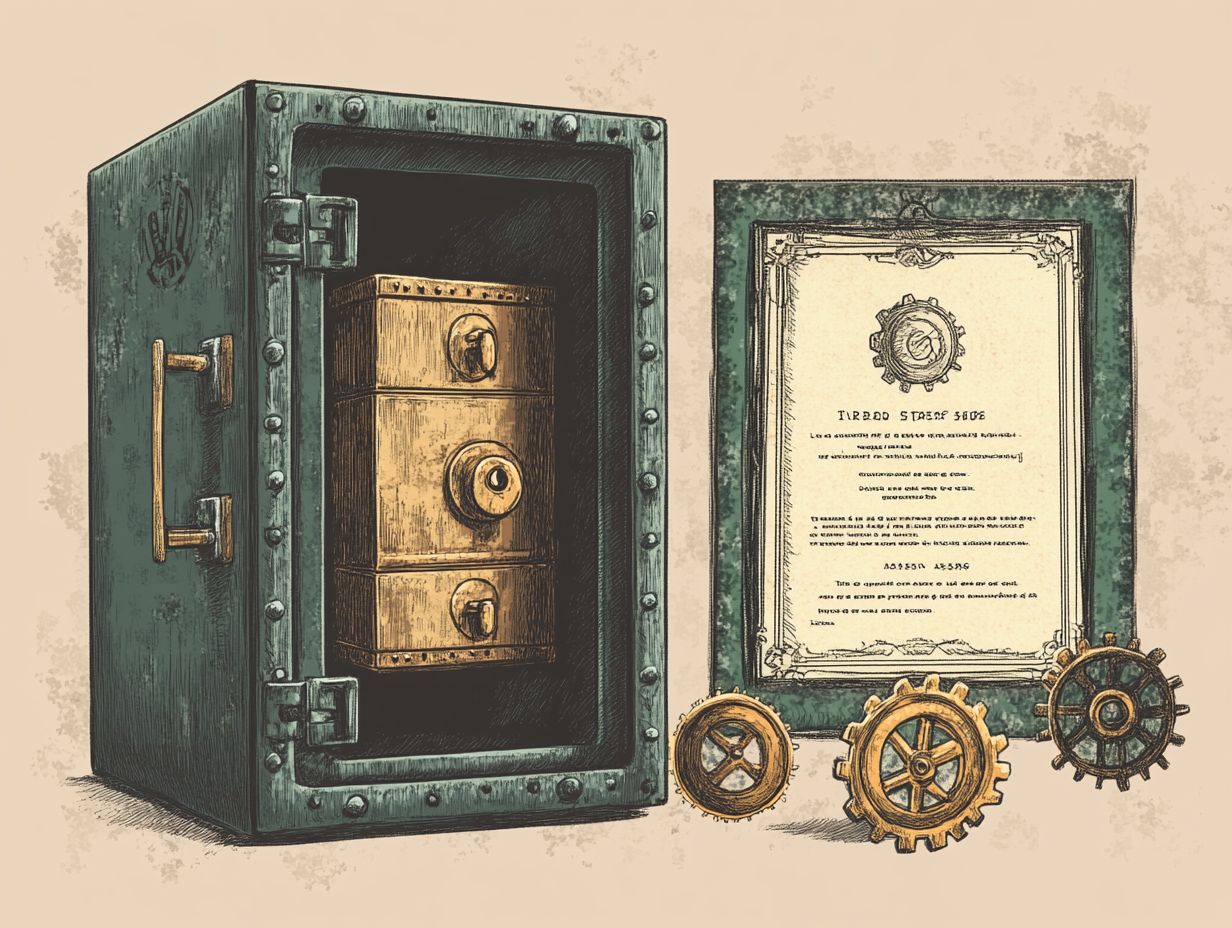 A visual representation of trade secrets and patents differences.