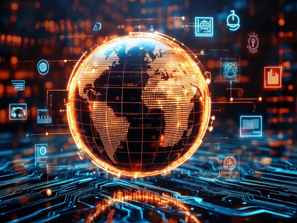 Graphic summarizing the role of technology in international IP law